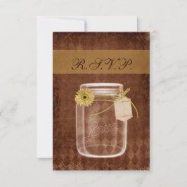 tournesol rustique mason jar cartes rsvp 3,5 x 5