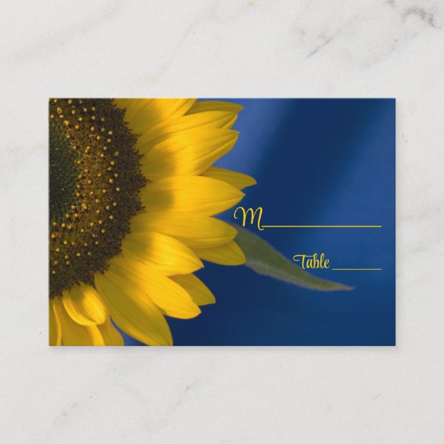 Tournesol sur la carte Mariage bleu (Devant)
