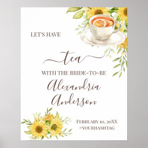 Tournesol vert Fête des mariées Affiche de bienven