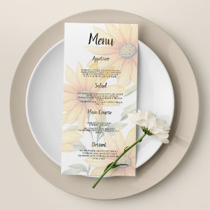 Tournesol vert orange Mariage fleuri d'été Menu