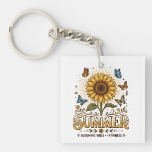 Tournesol vibrant en fleurs avec papillons l'été