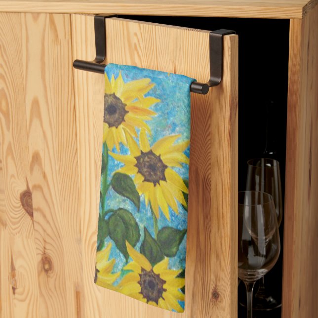 Tournesols #3 - Serviette de cuisine (Pliage en tiers)