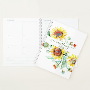 Tournesols aquarelle personnalisés, année personna