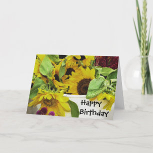Tournesols attendant la carte vierge