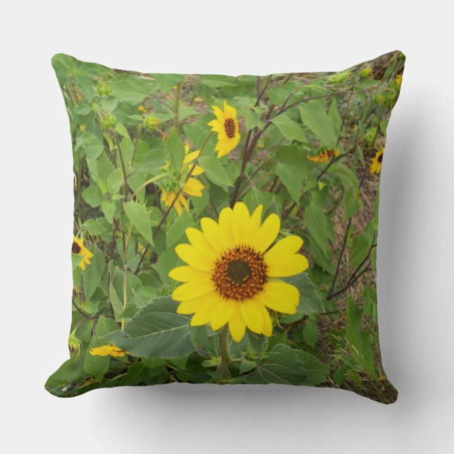 Tournesols Au Vent, Gros Coussin À Throw. (Recto)