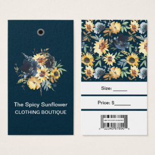 Tournesols avec étiquettes de prix à code-barres