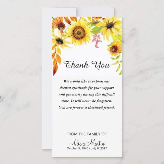 Tournesols commémoratifs d'aquarelle de Merci de (Devant)