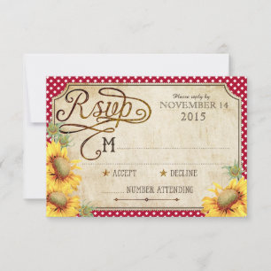 Tournesols et coq Pays Carte RSVP Picinique