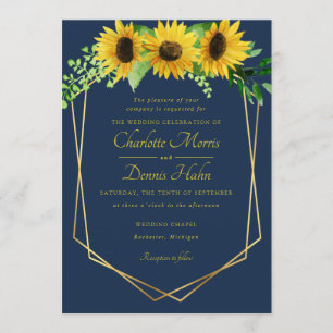 Tournesols et faire-part de mariage navals