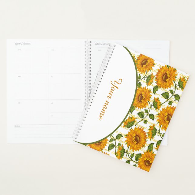 Tournesols et texte personnalisés (Devant avec enveloppe)