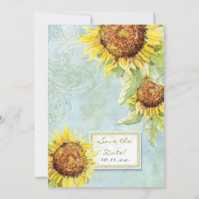 Tournesols et Tourbillons, Faire-part de Mariage (Dos)