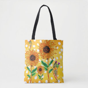 Tournesols jaunes et Sac fourre-tout aux oiseaux