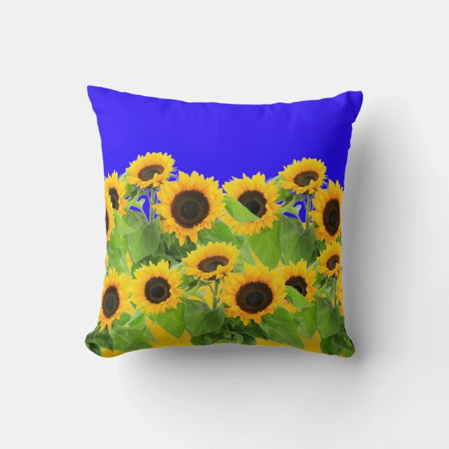 Tournesols Jeter Oreiller Ukraine Drapeau Couleurs (Recto)