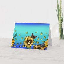 Tournesols - n- Cartes de voeux pour papillons