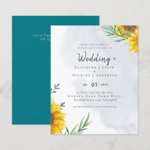 Tournesols Olive Feuille Russe Mariage Turquoise