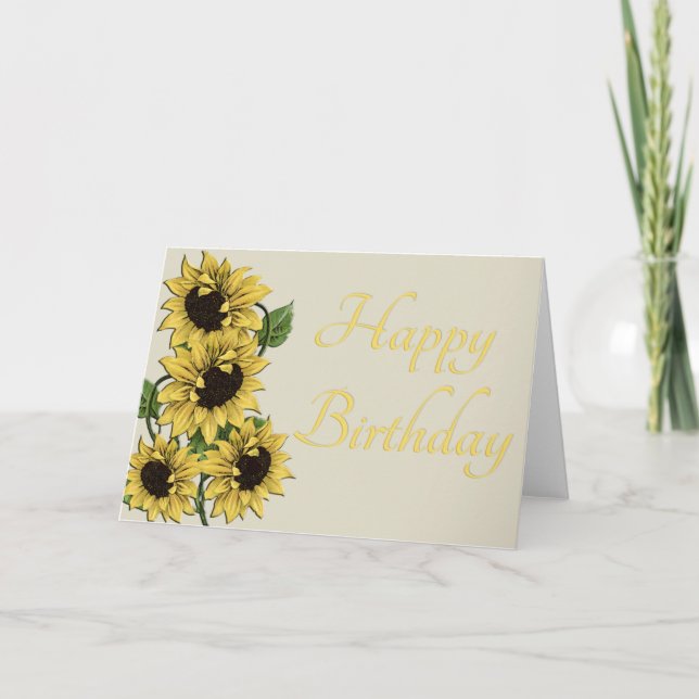 Tournesols Rustiques Bonne carte d'anniversaire (Devant)