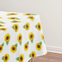 Tournesols sur nappes blanches