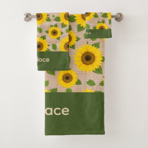 Tournesols sur toile de jute