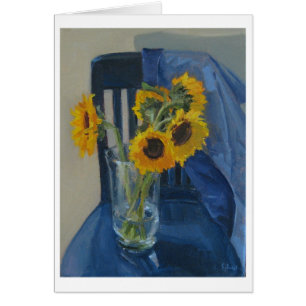 Tournesols sur une carte d'art de chaise