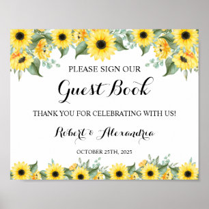 Tournesols Verdure Signez notre Livre d'Or Mariage