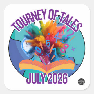 Tourney of Tales-Aufkleber Juli 2026 Quadratischer Aufkleber