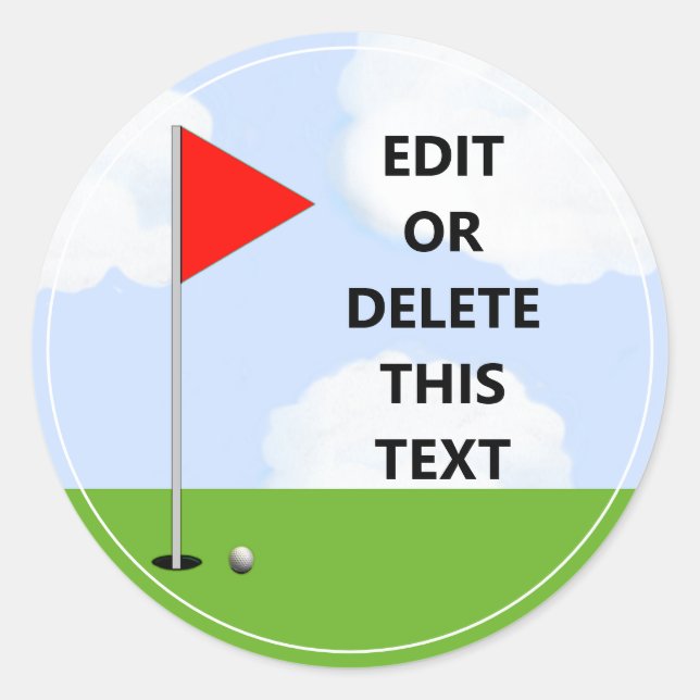 Tournoi de golf classique rond autocollant (Devant)