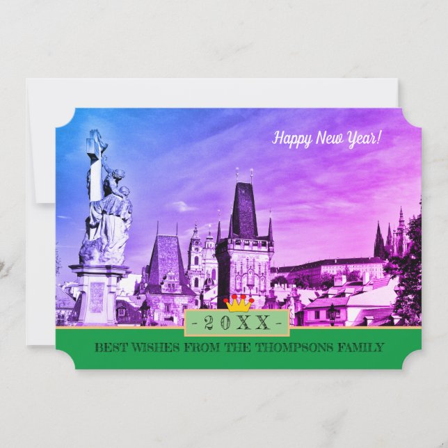 Tours de Prague et Bonne année! Carte /Praha (Devant)