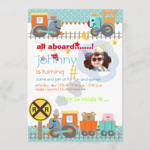 Tous à bord, trains invitations de fête d'annivers