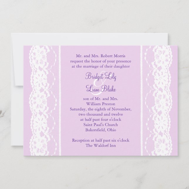 Tous les Faire-part de mariage de dentelle françai (Devant)