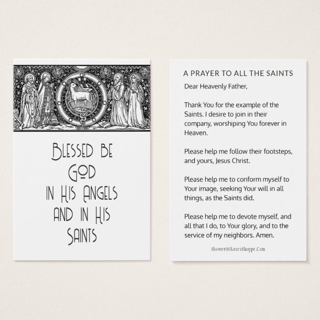 TOUS LES SAINTS JOUR PRIÈRE CÉLÉBRATION CARTES SAI (Devant & derrière)