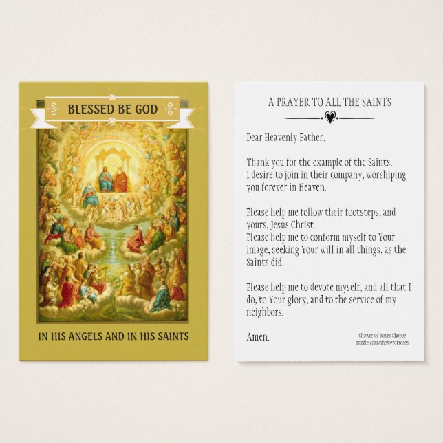 TOUS LES SAINTS JOUR PRIÈRE CÉLÉBRATION CARTES SAI (Devant & derrière)