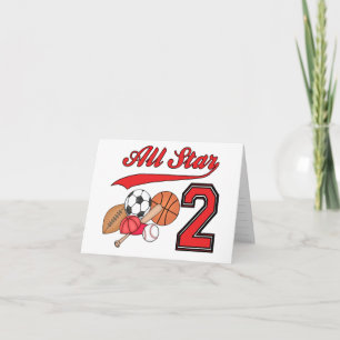 Tous les sports Star 2e anniversaire Invitations c