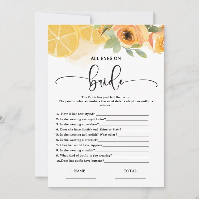 Tous les yeux sur la carte de jeu de Fête des mari (Devant)