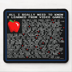 Tous que je dois savoir… Tapis de souris de jeux