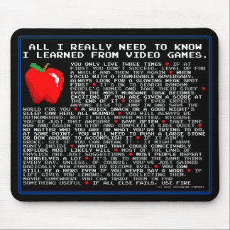 Tous que je dois savoir… Tapis de souris de jeux