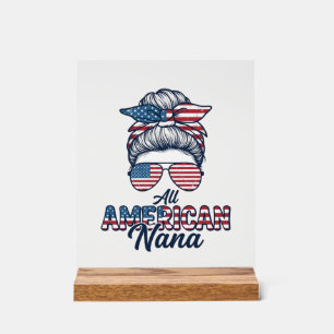 Tout à fait Nana patriotique américain Bun Vector