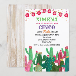 TOUT ÂGE - Anniversaire Fiesta Cactus Invitation