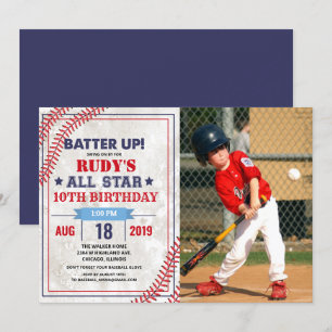 TOUT ÂGE - Baseball Anniversaire Photo Invitation