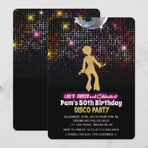 TOUT ÂGE - Disco Anniversaire Fête Invitation