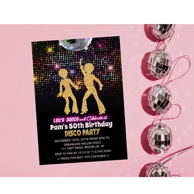 TOUT ÂGE - Disco Anniversaire Fête Invitation (Créateur téléchargé)