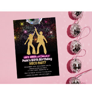 TOUT ÂGE - Disco Anniversaire Fête Invitation