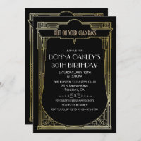 TOUT ÂGE Gatsby Art Déco Invitation Anniversaire