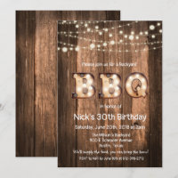 TOUT ÂGE - Invitation d'anniversaire Rustique BBQ