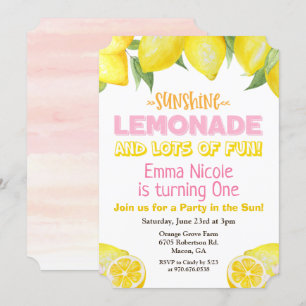 TOUT ÂGE - Lemon Lemonade Invitation d'anniversair