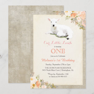 TOUT ÂGE - Petite agneau Invitation d'anniversaire