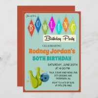 TOUT ÂGE - Retro Bowling Anniversaire Invitation