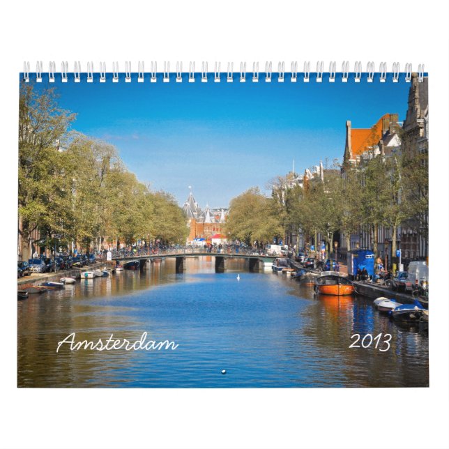 Tout calendrier mural d'Amsterdam d'année (Protection)