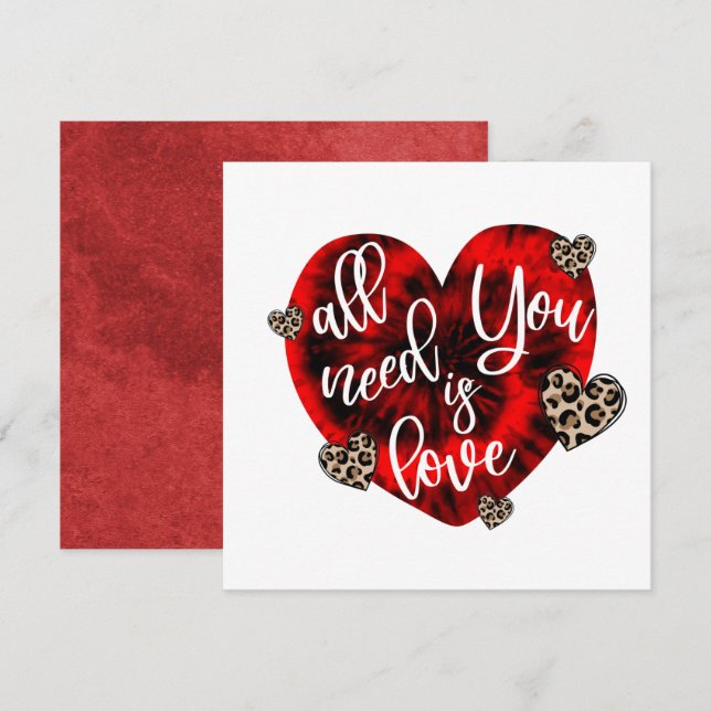 Tout Ce Dont Vous Avez Besoin Est Carte D'Amour (Devant / Derrière)