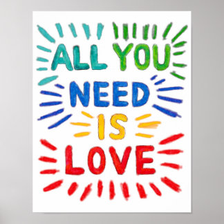 Tout ce dont vous avez besoin est poster d'amour
