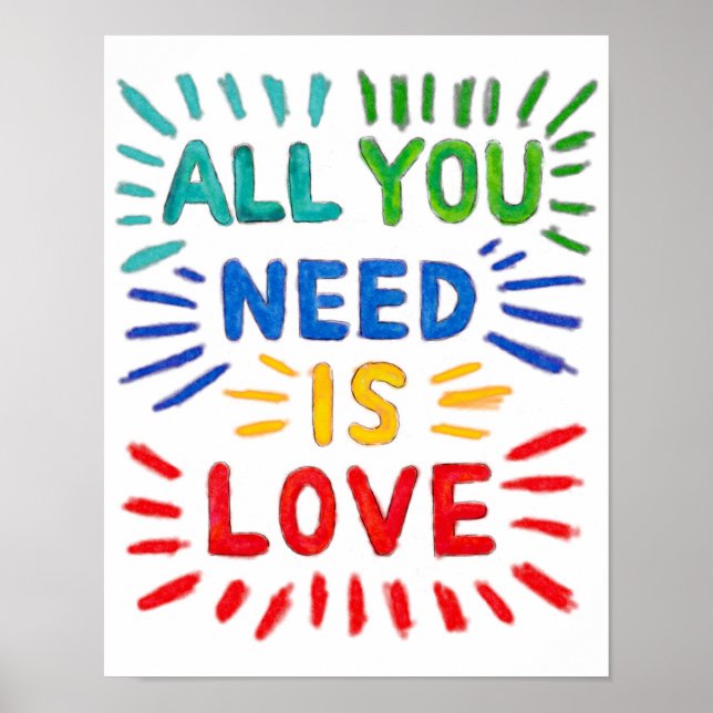 Tout ce dont vous avez besoin est poster d'amour (Devant)